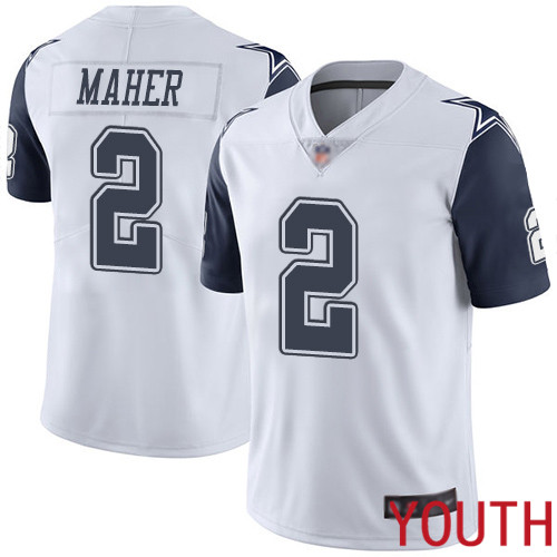 Youth Dallas Cowboys Limited White Brett Maher #2 Rush Vapor Untouchable NFL Jersey->women nfl jersey->Women Jersey
